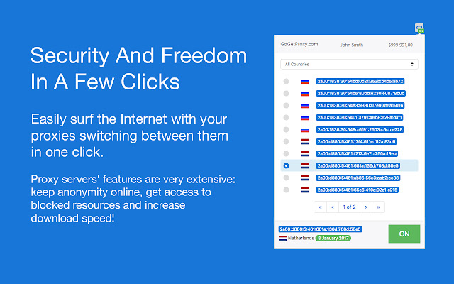 GoGetProxy.com  from Chrome web store to be run with OffiDocs Chromium online
