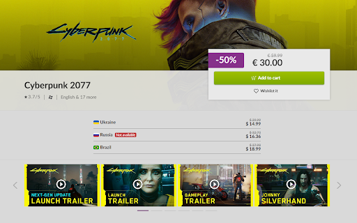 GOG Prices  from Chrome web store to be run with OffiDocs Chromium online