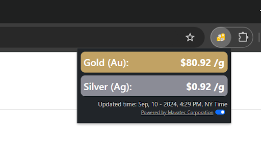 Gold and Silver Prices  from Chrome web store to be run with OffiDocs Chromium online