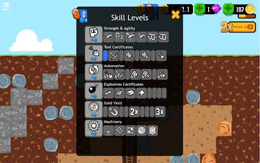 Gold Digger FRVR Game Build Your Mining Empire and Strike Gold!  from Chrome web store to be run with OffiDocs Chromium online