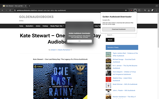 Golden Audiobook Downloader  from Chrome web store to be run with OffiDocs Chromium online