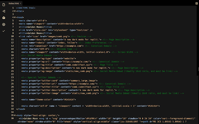⁖ Golden Moon  from Chrome web store to be run with OffiDocs Chromium online