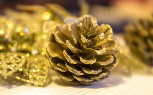 Golden Pinecone: A Touch of Elegance and Winter Charm  from Chrome web store to be run with OffiDocs Chromium online