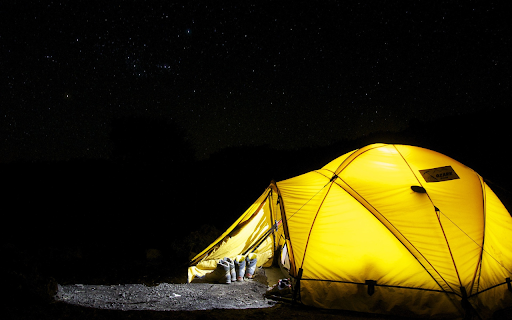 Golden tent in the middle of the night  from Chrome web store to be run with OffiDocs Chromium online