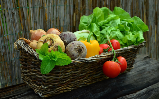 Golden vegetable basket  from Chrome web store to be run with OffiDocs Chromium online
