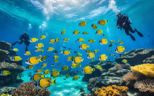Goldfish Under the Ocean  from Chrome web store to be run with OffiDocs Chromium online