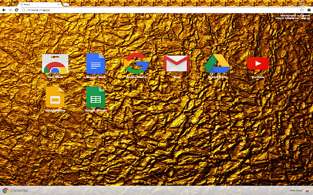 Gold Theme  from Chrome web store to be run with OffiDocs Chromium online
