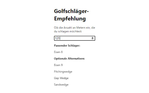 Golfschläger Empfehlung  from Chrome web store to be run with OffiDocs Chromium online
