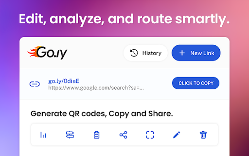 Go.ly | Short links and Analytics  from Chrome web store to be run with OffiDocs Chromium online