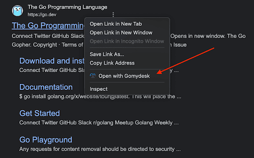 Gomydesk  from Chrome web store to be run with OffiDocs Chromium online