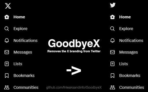 GoodbyeX  from Chrome web store to be run with OffiDocs Chromium online