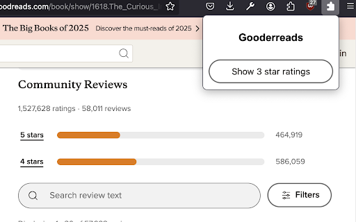GooderReads  from Chrome web store to be run with OffiDocs Chromium online