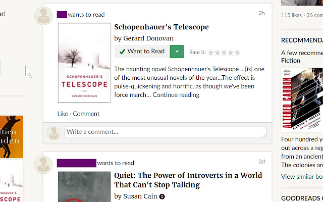 Goodreads feed filter mula sa Chrome web store na tatakbo sa OffiDocs Chromium online