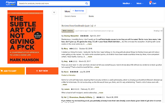 Goodreads for Flipkart  from Chrome web store to be run with OffiDocs Chromium online