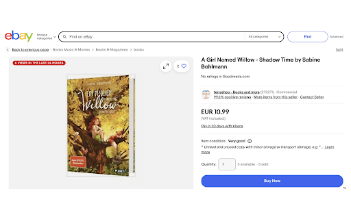 Goodreads ratings for Ebay  from Chrome web store to be run with OffiDocs Chromium online