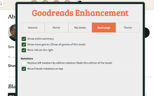 Goodreads Wizard  from Chrome web store to be run with OffiDocs Chromium online