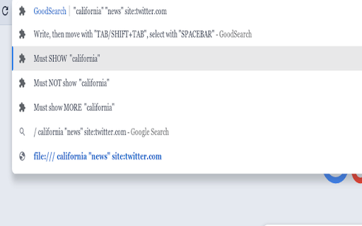 Good Searchbar  from Chrome web store to be run with OffiDocs Chromium online