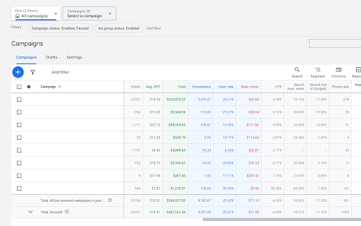 Google Ads Enhancer  from Chrome web store to be run with OffiDocs Chromium online