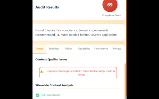 Google AdSense Audit Ayonchy Enhanced  from Chrome web store to be run with OffiDocs Chromium online