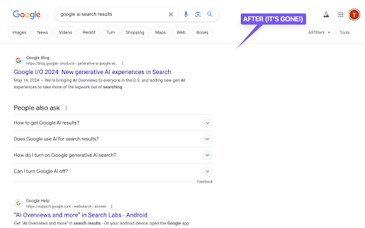 Google AI Results Blocker  from Chrome web store to be run with OffiDocs Chromium online