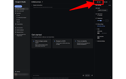 Google AIStudio AutoSave Extension  from Chrome web store to be run with OffiDocs Chromium online