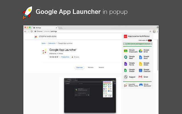 Google App Launcher  from Chrome web store to be run with OffiDocs Chromium online