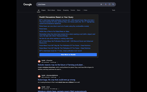 Google, but Reddit  from Chrome web store to be run with OffiDocs Chromium online