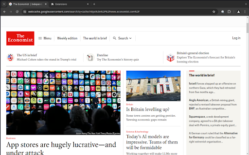 Google Cache Navigator  from Chrome web store to be run with OffiDocs Chromium online