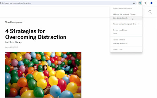 Google Calendar Event Adder  from Chrome web store to be run with OffiDocs Chromium online