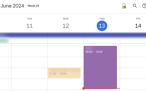 Google Calendar Event Blur  from Chrome web store to be run with OffiDocs Chromium online