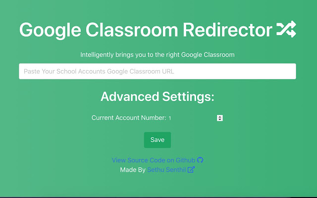 Google Classroom Redirector  from Chrome web store to be run with OffiDocs Chromium online