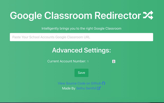 Google Classroom Redirector  from Chrome web store to be run with OffiDocs Chromium online