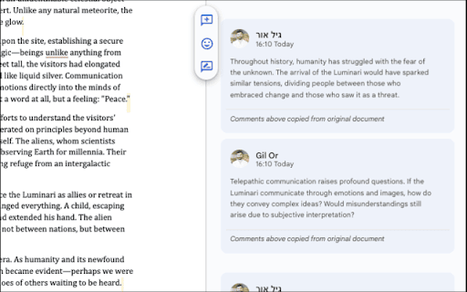 Google Docs Comment Resizer  from Chrome web store to be run with OffiDocs Chromium online