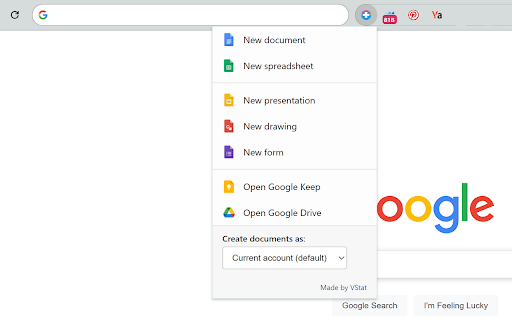 Google Docs Create by VStat  from Chrome web store to be run with OffiDocs Chromium online