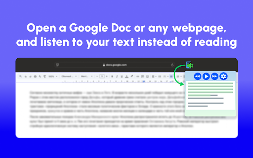 Google Docs Read Aloud  from Chrome web store to be run with OffiDocs Chromium online
