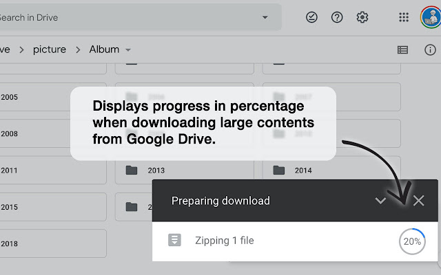 Google Drive Percentage  from Chrome web store to be run with OffiDocs Chromium online
