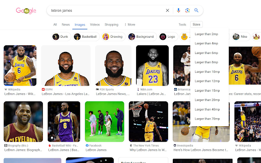 Google Image Search Sizer  from Chrome web store to be run with OffiDocs Chromium online