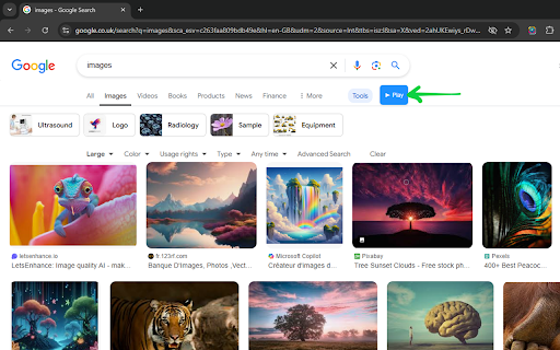 Google Images Slideshow  from Chrome web store to be run with OffiDocs Chromium online