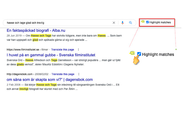 Google Keyword Highlighter  from Chrome web store to be run with OffiDocs Chromium online