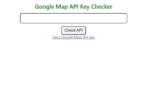 Google Maps Api Checker  from Chrome web store to be run with OffiDocs Chromium online