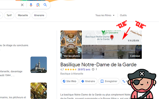 GoogleMaps LinkHasReturned  from Chrome web store to be run with OffiDocs Chromium online