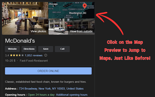 Google Maps Restore  from Chrome web store to be run with OffiDocs Chromium online