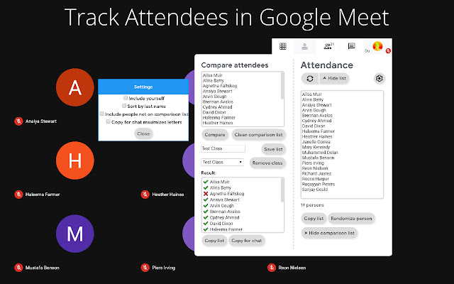 Google Meet Attendance  Breakout Rooms  from Chrome web store to be run with OffiDocs Chromium online