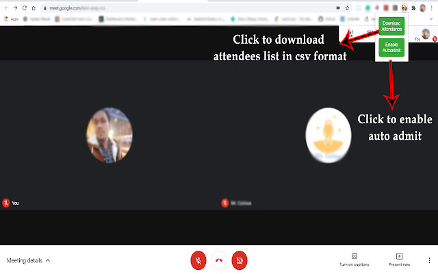 Google meet attendance downloader  autoadmit  from Chrome web store to be run with OffiDocs Chromium online