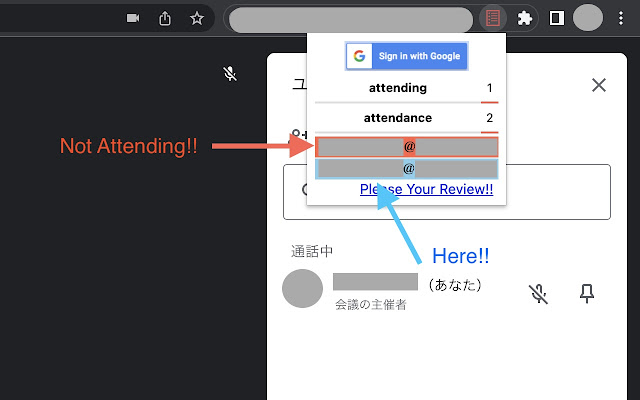 Google Meet Attendance Management  from Chrome web store to be run with OffiDocs Chromium online