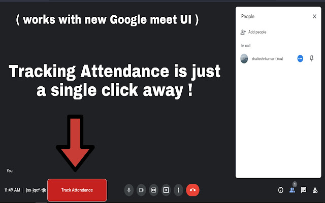 Google Meet Attendance Tracker  from Chrome web store to be run with OffiDocs Chromium online