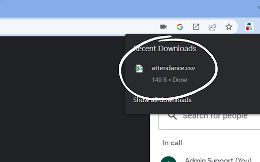 Google Meet Attendance Tracker (new)  from Chrome web store to be run with OffiDocs Chromium online