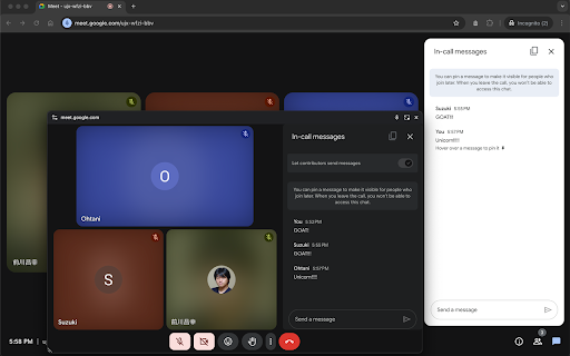 Google Meet Chat to Clipboard  from Chrome web store to be run with OffiDocs Chromium online