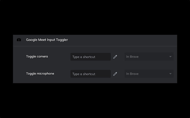 Google Meet Input Toggler  from Chrome web store to be run with OffiDocs Chromium online