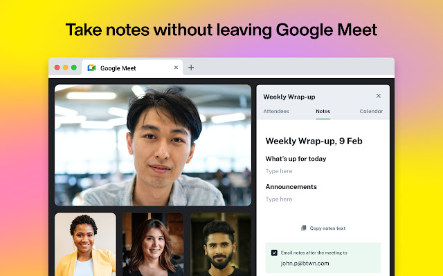 Google Meet Notes, Agendas, Timer Analytics from Chrome web store to be run with OffiDocs Chromium online Google Meet Notes, Agendas, Timer Analytics from Chrome web store to be run with OffiDocs Chromium online